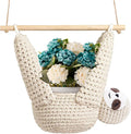 Macrame Plant Hanger Crochet Sloth Hanging Planter Sloth Gifts,5 Inch Animal Wall Hanging Plant Holder for Plant Sloth Lovers, Home Decor Indoor Outdoor Plants Succulent Gifts