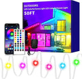 Permanent Outdoor Lights,50ft RGB Eave with App Control Remote,IP67 Waterproof LED Lights,Music Sync Outside Light for House,Halloween,Roof,Garden,Christmas Decorations