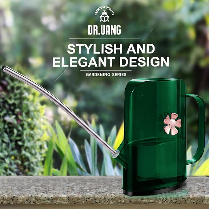 Watering Can Indoor for House Plants Small Watering cans with Long Spout Flower Model Sprinkler Head 1.2L (Green, 1.2L)