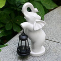 Solar Garden Statue 10 Inch Elephant Decor for Outside Yard Decoration Outdoor Unique Housewarming Gardening Birthday Gifts for Women Grandma