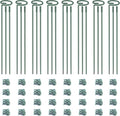 4.5mm Adjustable Length Plant Stake, Assembled (12 or 24 or 36 inch) Outdoor and Indoor Plant Support Poles for Flowers Marigolds Tomatoes Lilies Peonies Roses Daffodils Flower Clips (8 Sets, 32 Pcs)