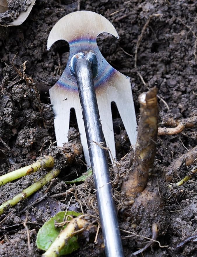 TOYPOPOR New Weeding Artifact Uprooting Weeding Tool, 16" Weed Puller, 4 Teeth Manganese Steel Forged Hand Pulling Weeder for Garden Yard Farm Weed Removal