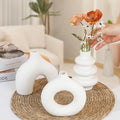 Ceramic Vase Set of 3, Small Flower Vase for Home Decor, Decorative Vases for Pampas Grass & Dried Flowers, Living Room, Bedroom, Bathroom, Shelf Centerpiece Table Decorations