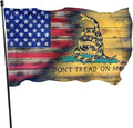 Us Flag Don‘t Tread On Me Flag 3x5 Feet Outdoor/Indoor Retirement Decoration Family America Flag Translucent Single Side Banner Sign