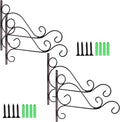 TIHOOD 4PCS Metal Plant Bracket Iron Wall Mount Lanterns Hangers for Hanging Bird Feeders, Lanterns, Wind Chimes, Planters, Outdoor Decoration Hooks