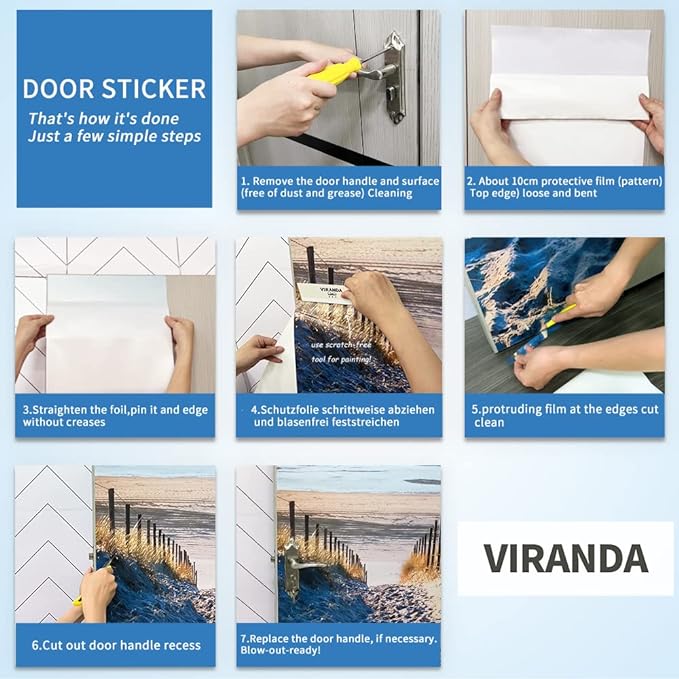 3D Door Stickers Murals - Peel and Stick Wallpaper - Self-Adhesive Decals - Removable PVC Waterproof - Bedroom, Living Room - 34.6" x 78.7"