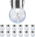 PARTPHONER 12 Pack Hanging Solar Lights Outdoor, Waterproof Solar Globe Lantern with Handle and Clip, Decorative Cracked Glass Ball Lights for Christmas Decor, Tree, Yard, Garden, Patio (Cold White)