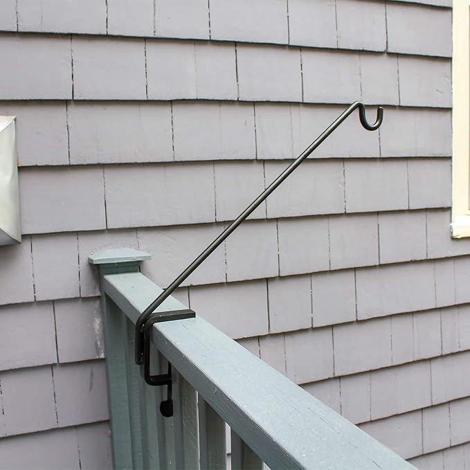 Achla Designs Deck Rail Shepherd's Pole, Angled (BGP-08), 7In