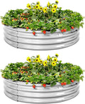 Land Guard Galvanized Raised Garden Bed 2Pcs, Planter Raised Garden Beds Outdoor, Round Clearance Raised Garden Beds for Gardening Vegetables……