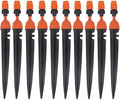 Kalolary 1/4 Inch Drip Irrigation Emitters, 20PCS Micro Spray Irrigation Drippers for 4/7mm Tube Adjustable Water Flow Sprinklers Garden Irrigation Sprayer for Potted Plants Watering System (Orange)
