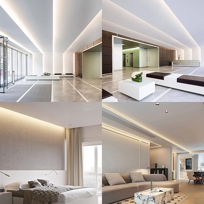 24V COB LED Strip Light Natural White 4000K 5M/16.4ft 2400LEDs Waterproof IP65 Uniform Glow CRI 93+ Flexible LED Tape Lights for DIY Cabinet Bedroom Kitchen Home Decor(No Power Supply)
