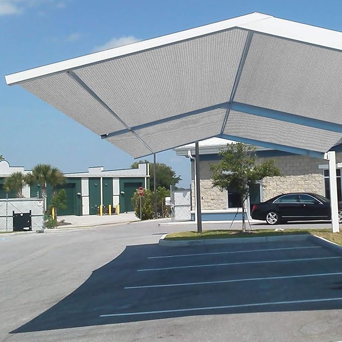 Eden's Decor Straight Flat-Edged Sun Shade Sail Rectangular 4' x 20' Grey UV-Blocking Outdoor Canopy Fabric Cloth Awning for Pergola Patio Garden Backyard Custom Size