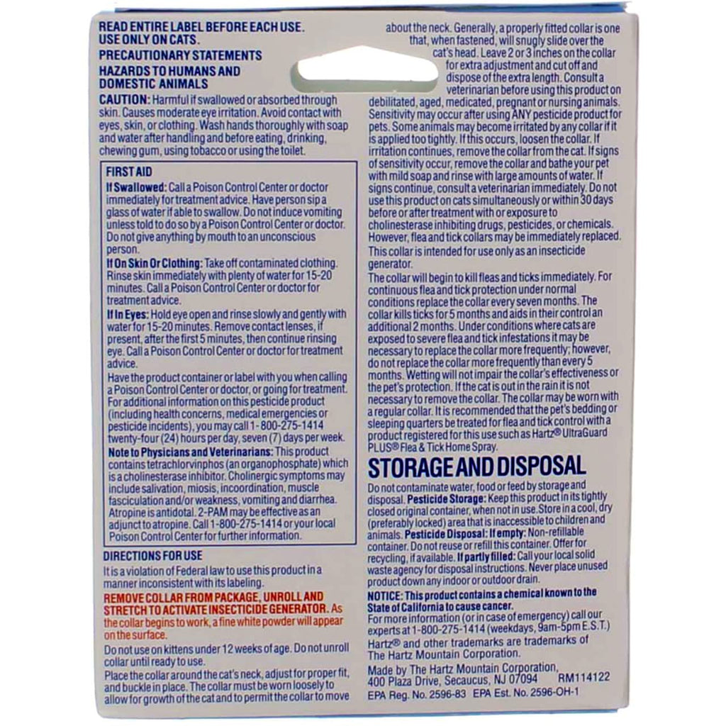 Hartz UltraGuard Flea & Tick Cat and Kitten Collar White 1 ct 7 Month