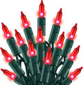 TW SHINE Red Christmas Lights, 20FT 100 Count Incandescent Christmas Mini Tree String Lights, Waterproof Christmas Decorations for Outdoor Indoor Xmas Patio Home Party Garden Yard Decor