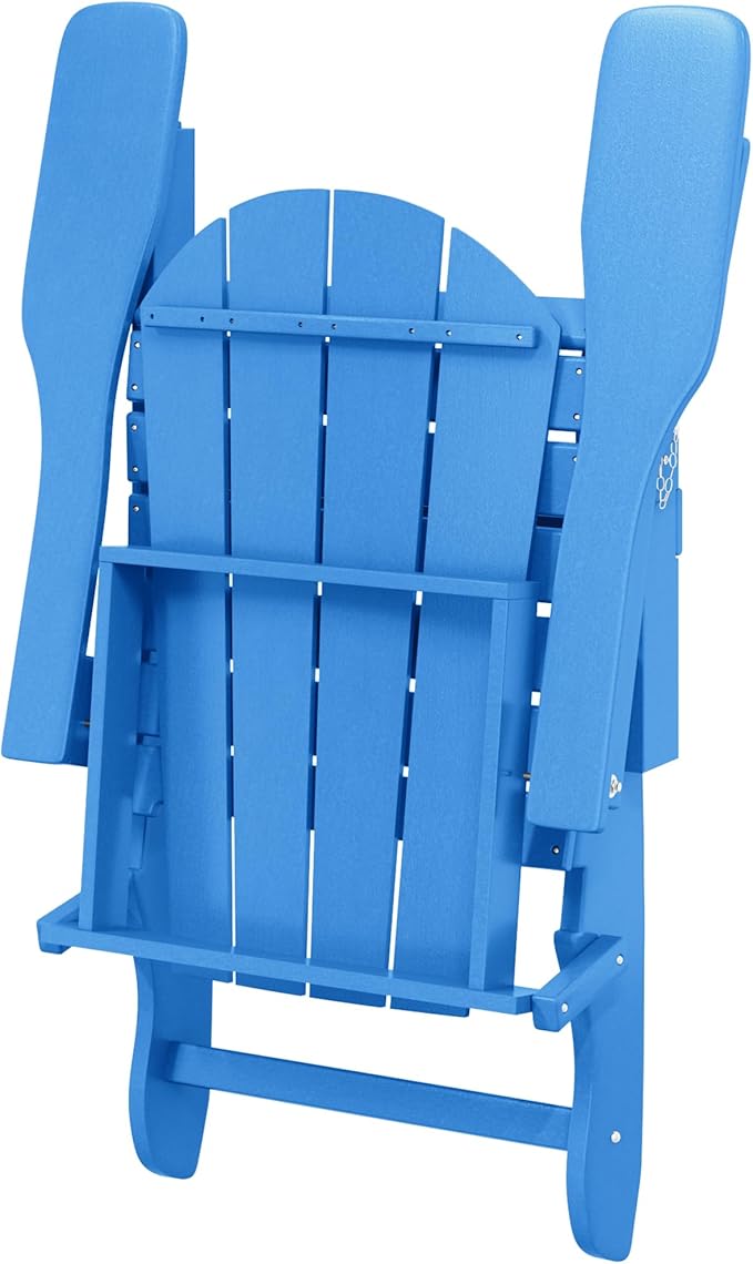 Westin Outdoors Laguna WO Home Outdoor Adirondack Folding Chair Lounger Seat Traditional Retro Home Furniture for Beach, Balcony, Backyard, Lawn, Patio, Pool, Deck, Garden (Pacific Blue)