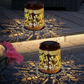 2 Pack Bee Solar Lanterns Outdoor Waterproof Hanging Solar Lights LED 6.9" Metal Flower Bee Decorative Lantern for Patio,Yard,Porch,Table,Garden Birthday Gifts for Women Mom Grandma