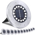 Solar Ground Lights-Waterproof Solar Lights Outdoor Garden- Solar Disk Lights-Upgraded 16LED Bright in-Ground Lights-Landscape Lights for Pathway, Yard, Lawn, Patio, Walkway (12 Pack White Light)