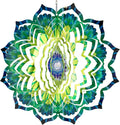 VP Home Emerald Mandala Kinetic Wind Spinner for Yard and Garden Wind Spinner Outdoor Metal Large Hanging Mandala Decor 3D Garden Art Wind Sculpture Spinners Kinetic Art Yard Decor Lawn Ornament