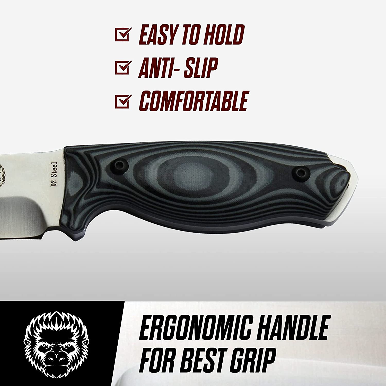 "The Silverback" Full Tang D2 Survival Camping Knife Gift Set