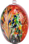 Echo Valley 4617 LED Solar Lanterns and Orbs, Luminous, Hand-Blown Art Glass Red