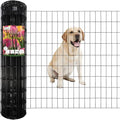 Black PVC Coated Welded Wire Fence 36 Inch x 50 Foot, 2 Inch x 4 Inch 14GA, Garden Border Fencing Roll Vinyl Coating Metal Wire Mesh Hardware Cloth for Yard Vegetable Plant Protection
