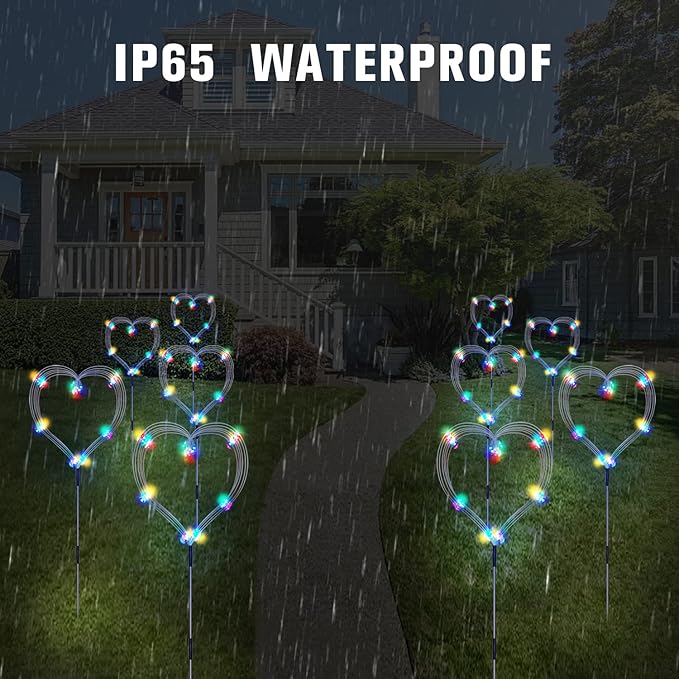 Solar Garden Firework Lights Outdoor 8 Pack, 8 Modes, 120 LED Waterproof Copper Wire DIY Solar Decorative Lights with Remote Control, for Yard Pathway Party Decor