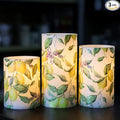 Flameless Candles Lemon Decor Battery Operated Lights with Remote Real Wax Flicker Electric Pillar Fake Candle for Home Bridal Shower Coffee Table Party Decorations Birthday Gifts for Women