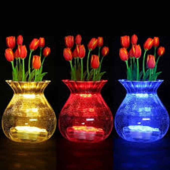 Bright LED Floral Tea Light Submersible Lights for Party Wedding (RGB(Changing Color), 20 Pack)