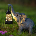 Elephant Statue Solar Garden Decor, Outdoor Solar Decoration for Outside, Gardening Gifts for Women