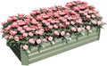 Aoodor 4 x 2 x 1 ft Outdoor Raised Garden Bed, Reinforced Galvanized Steel Planter Box for Vegetables, Flowers,Fruits and Herbs