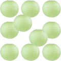 WYZworks Round Paper Lanterns 10 Pack (Light Apple Green, 16") - Hanging Paper Lanterns Lamp for Wedding, Birthday, Party and Home Decorations with 8", 10", 12", 16" Option