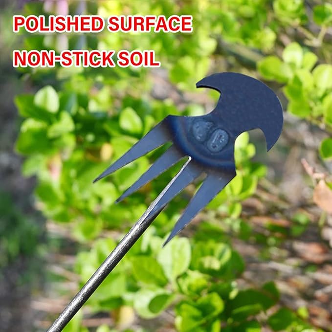 Amposei Weeding Artifact Uprooting Weeding Tool, Multifunctional Weeder, Hand Weeder Tool, Stand Up Weed Puller Tool with Handle for Garden Yard Farm Weed Removal (11in, Stainless Steel)
