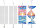 4Pack 11inch Sublimation Wind Spinner Blanks 3D Aluminum Metal Wind Sculpture Kinetic Spinners for Yard and Garden Indoor Art Ornaments Hanging Decoration (Rectangle Helix)