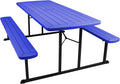 OEF Furnishings Heavy Duty Blow Molded Folding Picnic Table - Blue, Black Fram