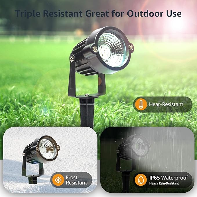 S SMIFUL Halloween Spot Lights Outdoor, RGB 5W 120V Waterproof Outdoor Spot Lights Remote Control Landscape Lighting Yard Uplights for Lawn, Yard, Trees, Garden, 6 FT Cord, US Plug, 2 Packs