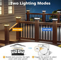 NIORSUN Solar Post Lights Outdoor 12 Pack, 2 Modes LED, Deck Fence Post Solar Lights for 3.5x3.5 4x4 5x5 5.5x5.5 Caps Patio Garden Decoration, Black