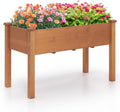 Giantex Raised Garden Bed, Elevated Wood Planter Box with Protective Liner and Drain Hole, Gardening Planter Raised Bed for Planting Vegetables Flowers Succulents Herbs, 49" Lx23 Wx30 H