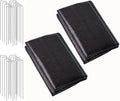 LIUJIAYI 2.4oz-2 Pack 3FTx50FT + 20 Pegs Weed Barrier Landscape Fabric - Durable Weed Block Ground Cover Mat, Woven Geotextile for Underlayment, Commercial Driveway Stabilization, Weed Control Cloth