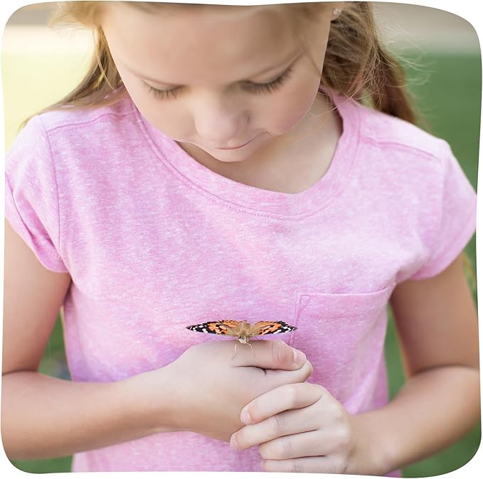 Insect Lore Butterfly Garden with 5 Live Baby Caterpillars - STEM Activity Journal, Habitat, Chrys-A-Lid Holder and Feeder Included | Raise and Release Painted Lady Butterflies