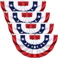 3x6 Ft 4 Pack American Pleated Bunting Fan Flags, Patriotic Half Fan Banner American Flag Decoration Bunting for Outside Red White and Blue Decor Independence Day Memorial Day 4th of july Decorations