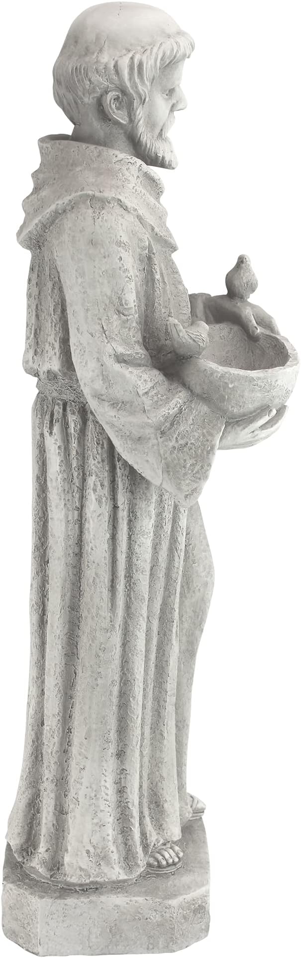 Design Toscano Nature's Nurturer Francis Assisi Religious Garden Decor Statue Bird Bath Feeder, Small, 20 inch, Cast Stone Resin, Antique Stone Finish