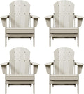 Westin Outdoors Laguna WO Home Furniture Adirondack Chair 4 PC Set Classic Outdoor Patio Folding Chair for Bon Fire Pit Lawn Backyard Beach Plastic Weather-Resistant (Sand)
