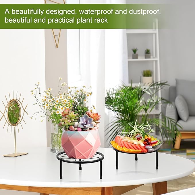 ESRICH Plant Stands, Metal Plant Stands Indoor, Plant Stand,Heavy Duty Plant Stands for Multiple Plant , Anti-Rust Iron Plant Pot Shelffor Planter, Potted Plant Holder for Garden Home ( 2 Pack 7.8in)