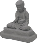 EMSCO Group Meditating Buddha Statue – Natural Granite Appearance – Made of Resin – Lightweight – 24” Height