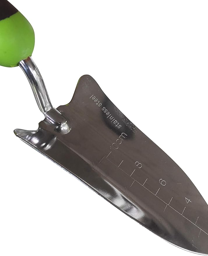 Garden Guru Transplanter Trowel Shovel - Stainless Steel - Rust Resistant - Ergonomic Grip - Perfect Hand Shovel Tool for Gardening Weeding Transplanting and Digging in Garden Beds