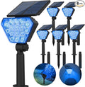 T-SUN Solar Spot Lights Outdoor 6Pack Blue Solar Christmas Spotlights Landscape Lights IP65 Waterproof Auto On/Off for Garden/Yard/Pathway/Patio