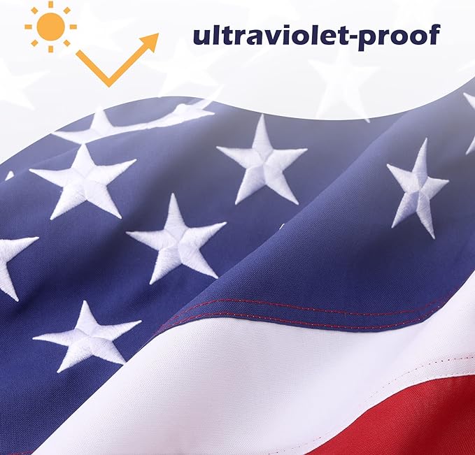 American Flag 2.5x4 Ft Deluxe Water Resistant Series Made From Heavy Duty Super Tough Spun Polyester/Embroidered Stars/Sewn Stripes/Brass Grommets,US Flags Perfect for Outside