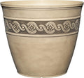 Classic Home and Garden Corinthian Resin Flower Pot Planter, Concrete Grey, 10"