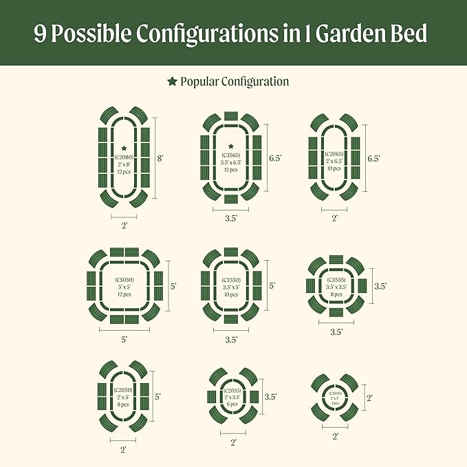 Vego garden Raised Garden Bed Kits, 17" Tall 9 in 1 8ft X 2ft Metal Raised Planter Bed for Vegetables Flowers Ground Planter Box-British Green