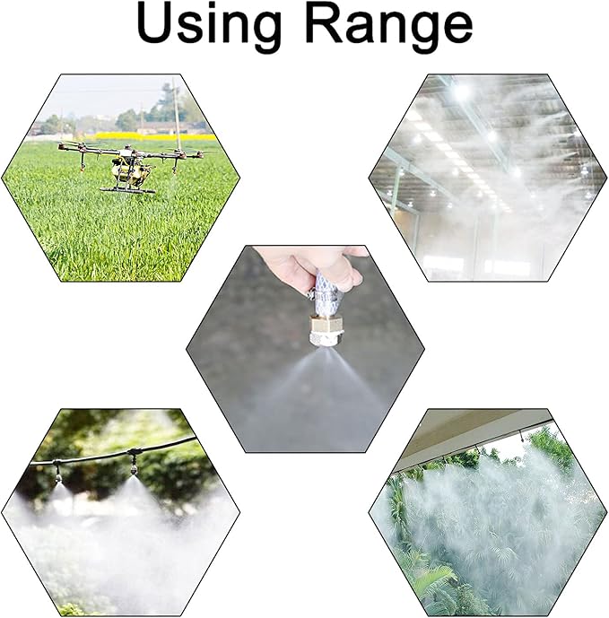 Aopin G 3/16 Brass Misting Nozzles 0.4mm / 0.015" Orifice Atomizing Mister Sprayer Nozzle Suitable For Outdoor Cooling,Garden Irrigation,Fountain, Crop Nutrient Injection, Greenhouse 16 Pcs